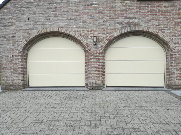 Hörmann - Klassieke garagepoort L-profilering Beige, uit staal