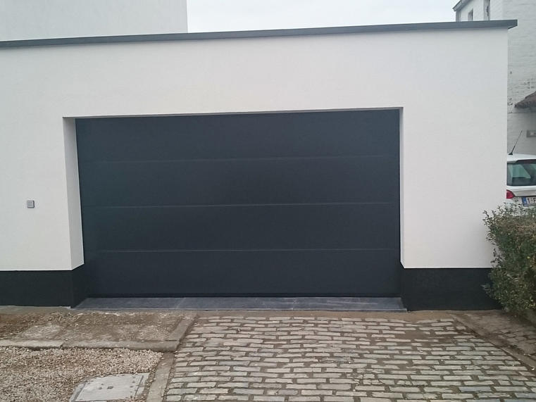 Hörmann - Porte de garage moderne Rainures-L Gris, en acier