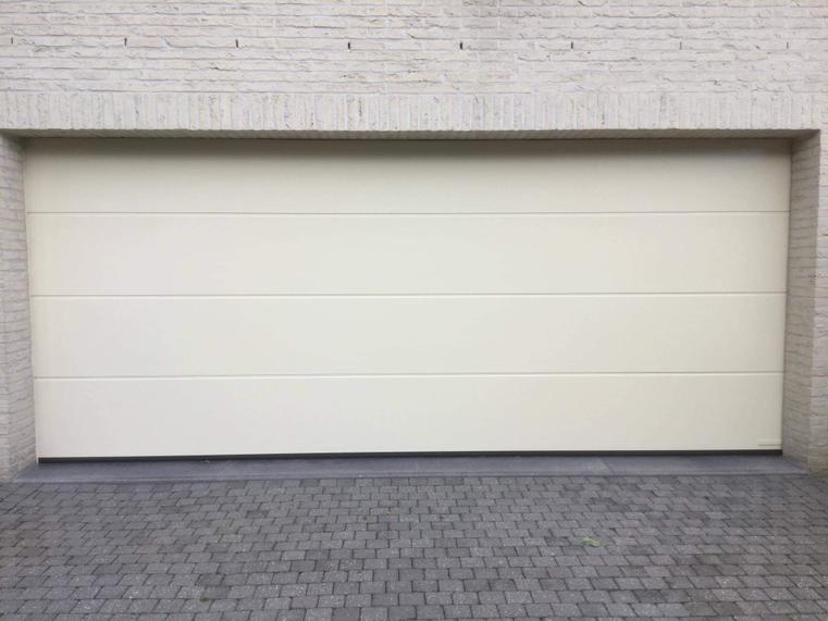 Hörmann - Moderne garagepoort L-profilering Beige, uit staal