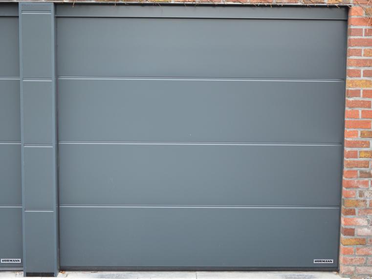 Hörmann - Klassieke garagepoort L-profilering Grijs, uit staal