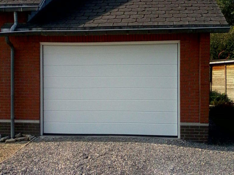 Hörmann - Porte de garage classique Rainures-M Blanc, en acier