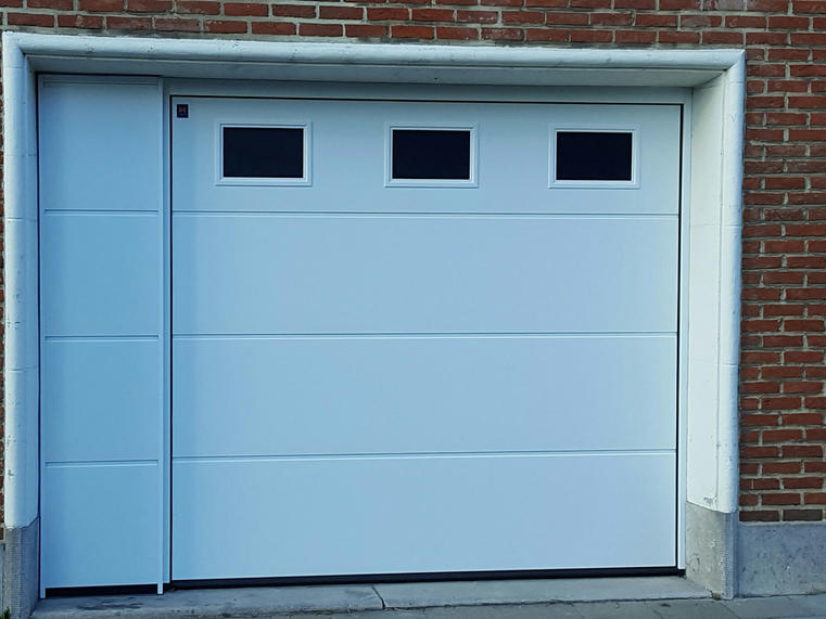 Hörmann - Klassieke garagepoort L-profilering Wit, uit staal