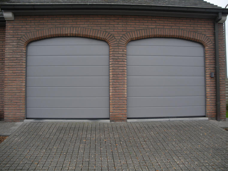 Hörmann - Porte de garage classique Rainures-M Gris, en aluminium