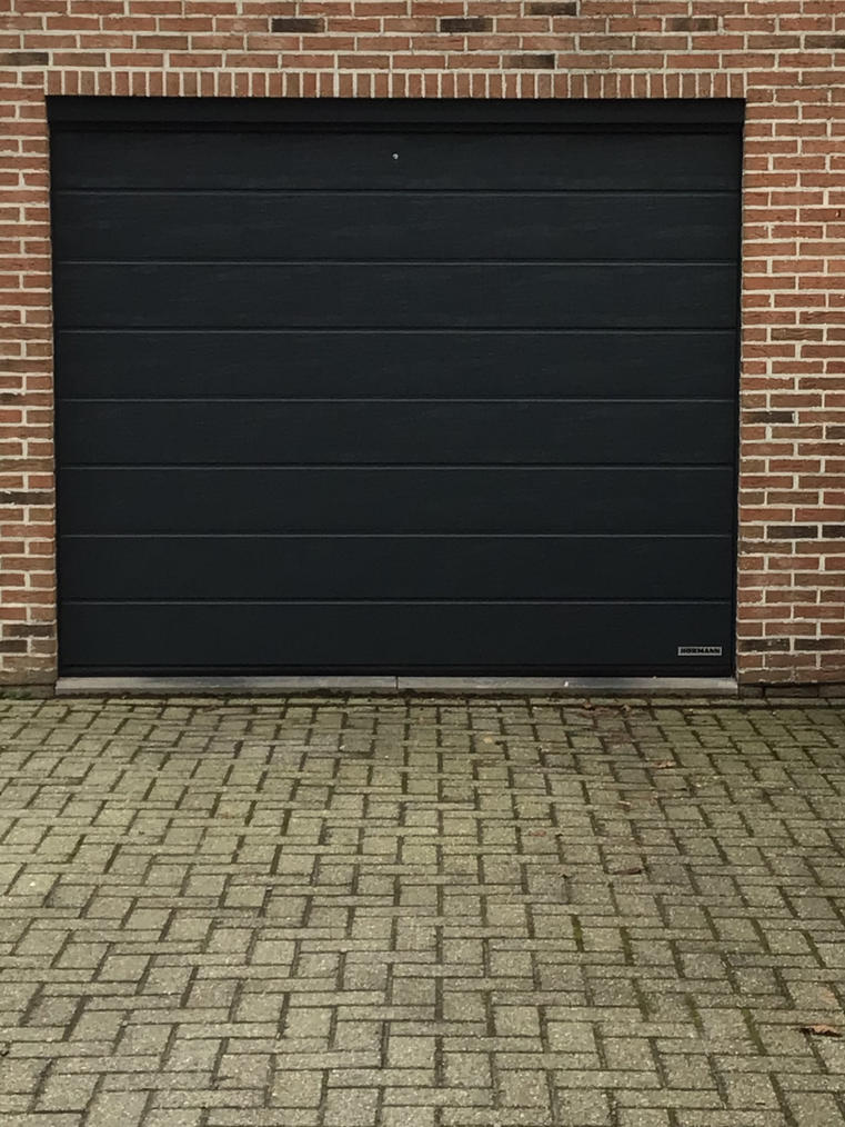 Hörmann - Porte de garage classique Rainures-M Noir, en acier