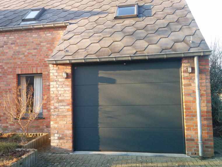 Hörmann - Klassieke garagepoort L-profilering Grijs, uit staal