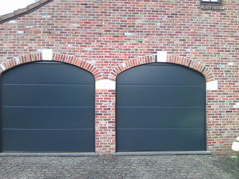 Hörmann - Porte de garage rustique Rainures-L Gris, en acier