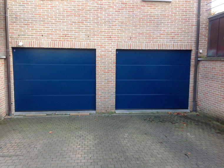 Hörmann - Porte de garage classique Rainures-L Bleu, en acier