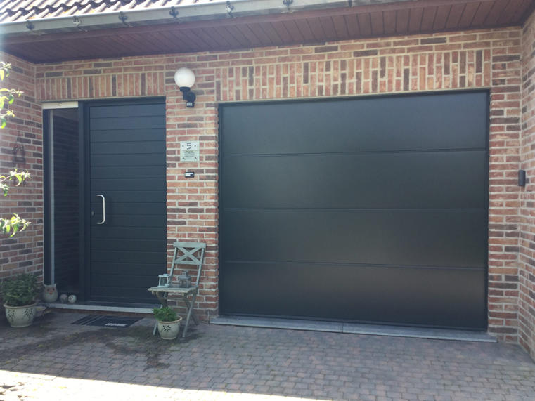 Hörmann - Klassieke garagepoort L-profilering Grijs, uit staal