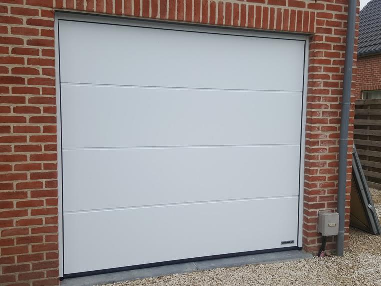 Hörmann - Klassieke garagepoort L-profilering Wit, uit staal