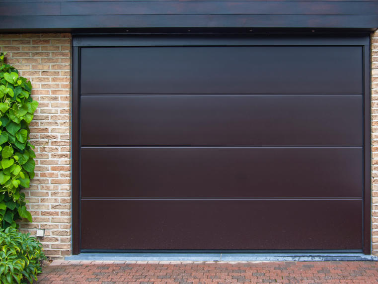 Hörmann - Porte de garage classique Rainures-L Brun, en aluminium