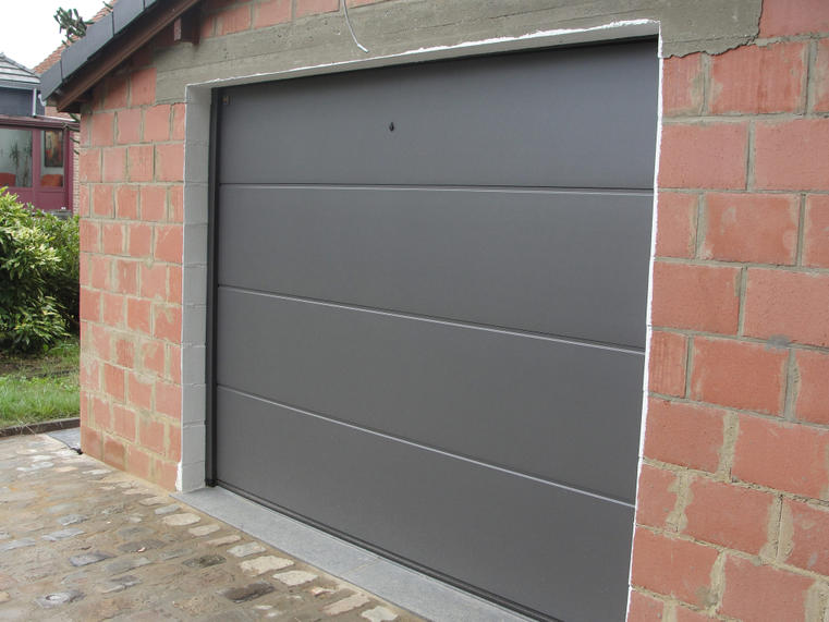 Hörmann - Klassieke garagepoort L-profilering Grijs, uit staal