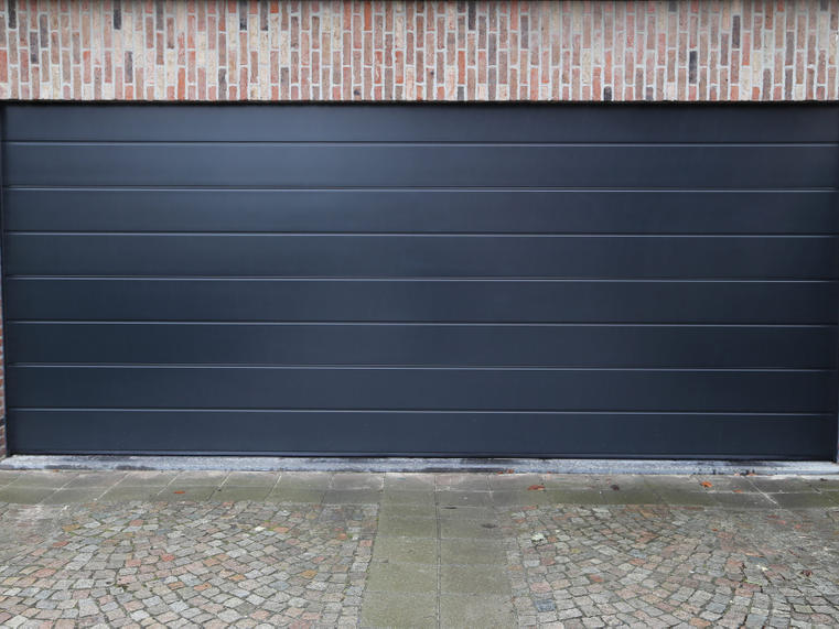 Hörmann - Porte de garage classique Rainures-M Bleu, en acier