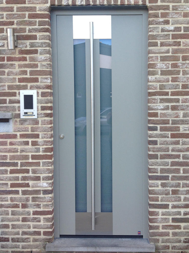 Hörmann - Portes d'entrée avec vitrage classique  Gris, en aluminium