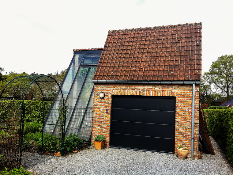 Hörmann - Porte de garage rustique Rainures-L Noir, en aluminium