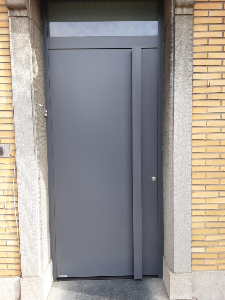 Hörmann - Portes d'entrée avec vitrage classique  Gris, en aluminium