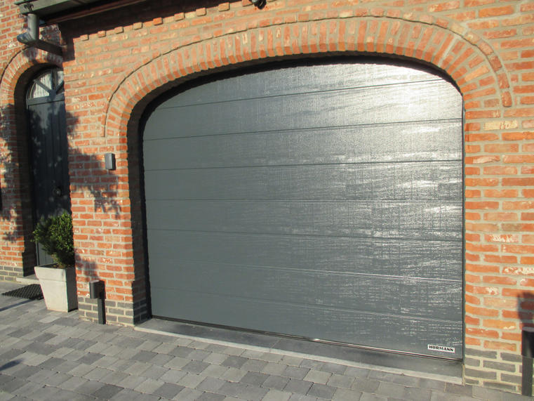 Hörmann - Porte de garage classique Rainures-M Gris, en acier