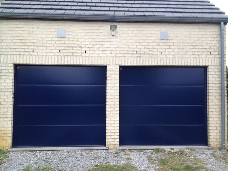 Hörmann - Klassieke garagepoort L-profilering Blauw, uit staal