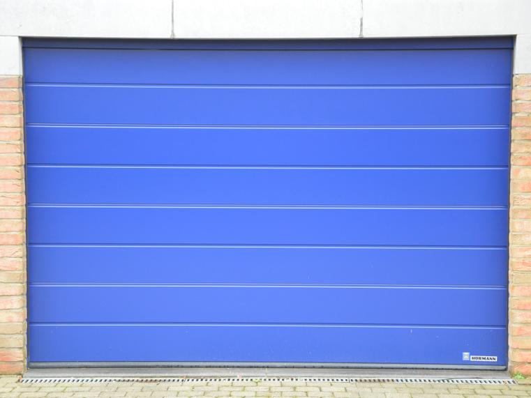 Hörmann - Porte de garage classique Rainures-M Bleu, en acier