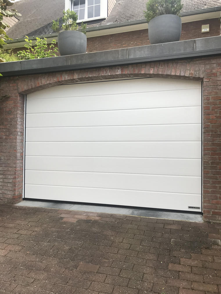 Hörmann - Porte de garage rustique Rainures-M Blanc, en acier